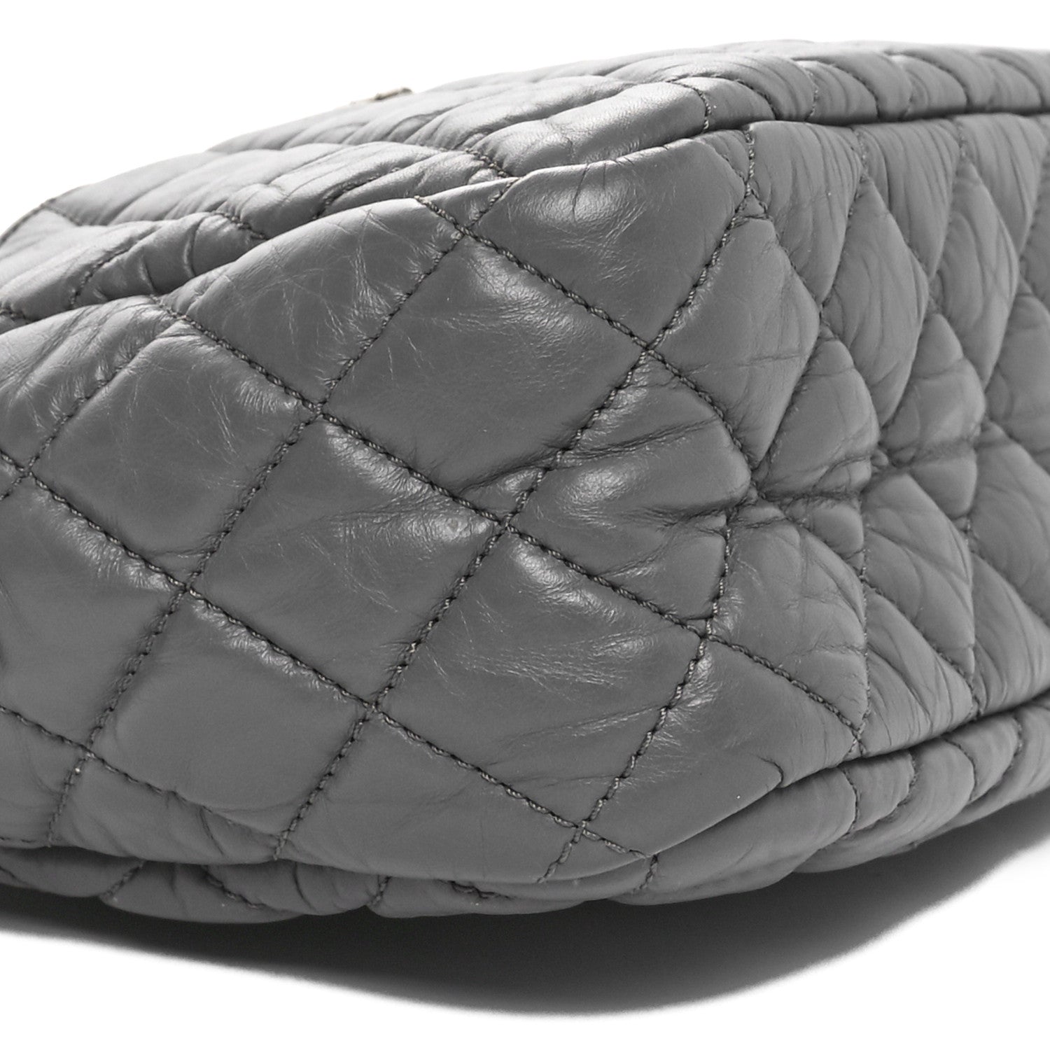 Aged Calfskin Quilted Medium Reissue Camera Case Grey