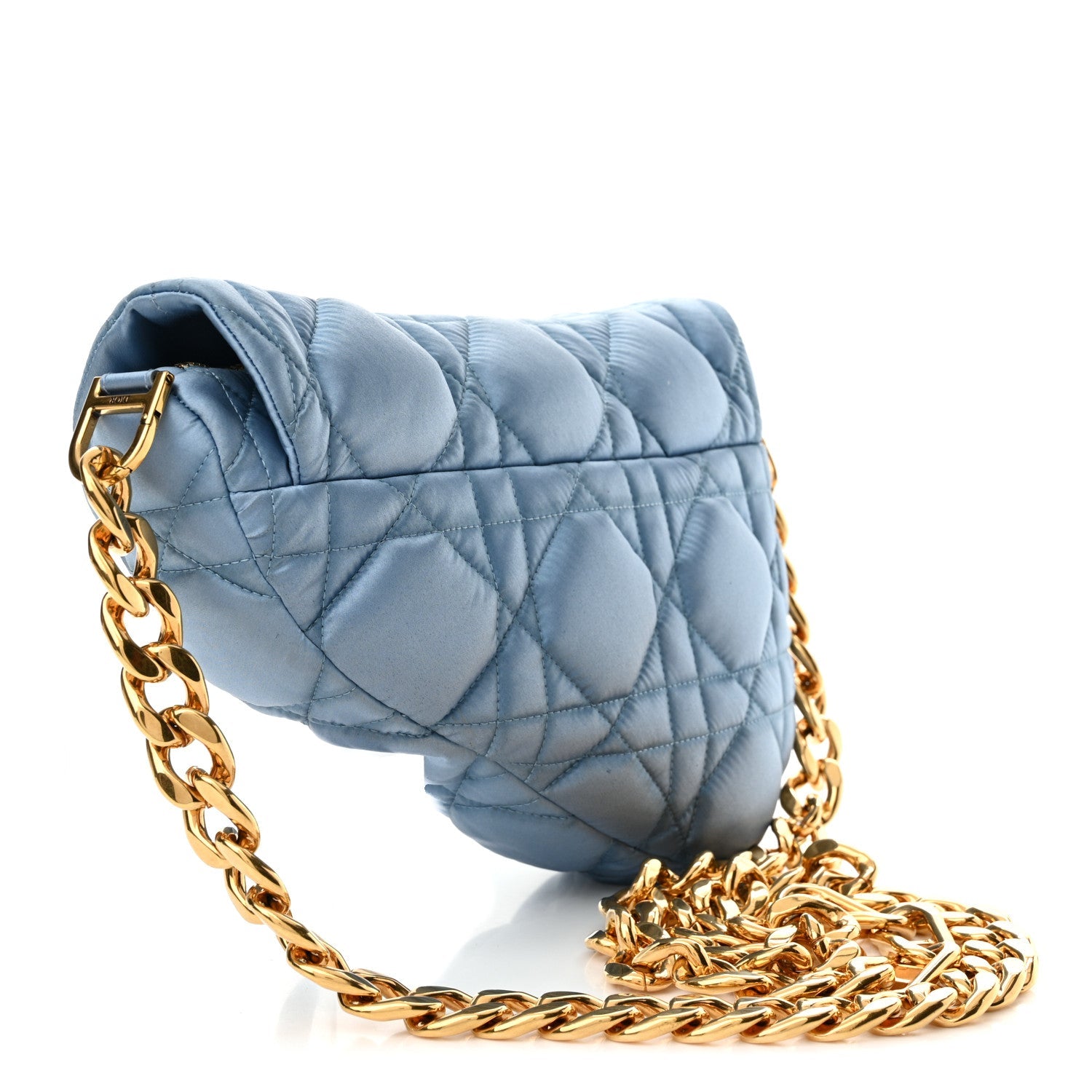 X ERL Satin Cannage Micro Venice Saddle Bag Blue