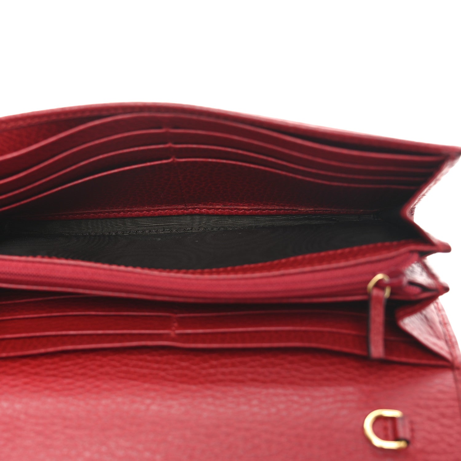 Dollar Calfskin Petite GG Marmont Wallet Hibiscus Red