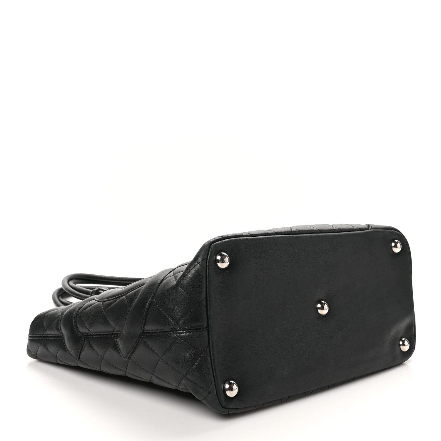 Calfskin Quilted Large Cambon Tote Black