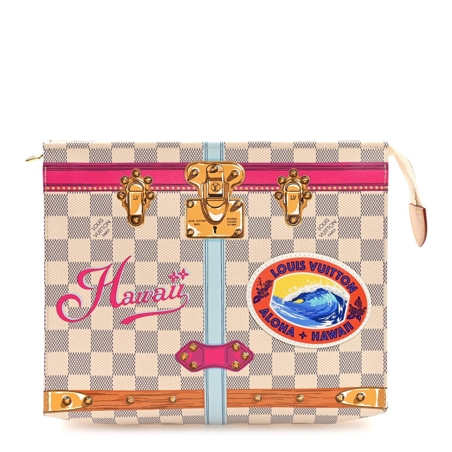 Damier Azur Summer Trunks Hawaii Toiletry Pouch 26