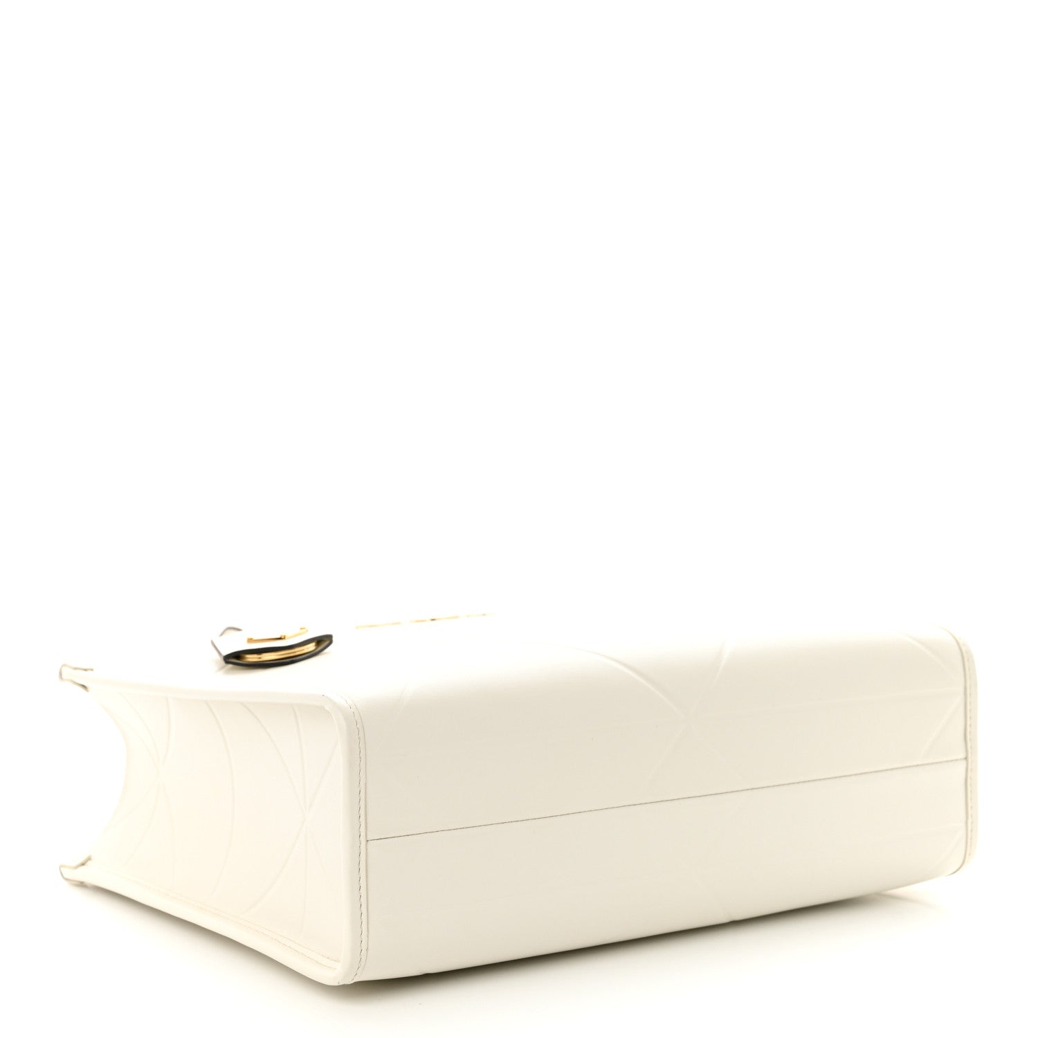 Soft Calfskin Triangolo Symbole Embossed Small White
