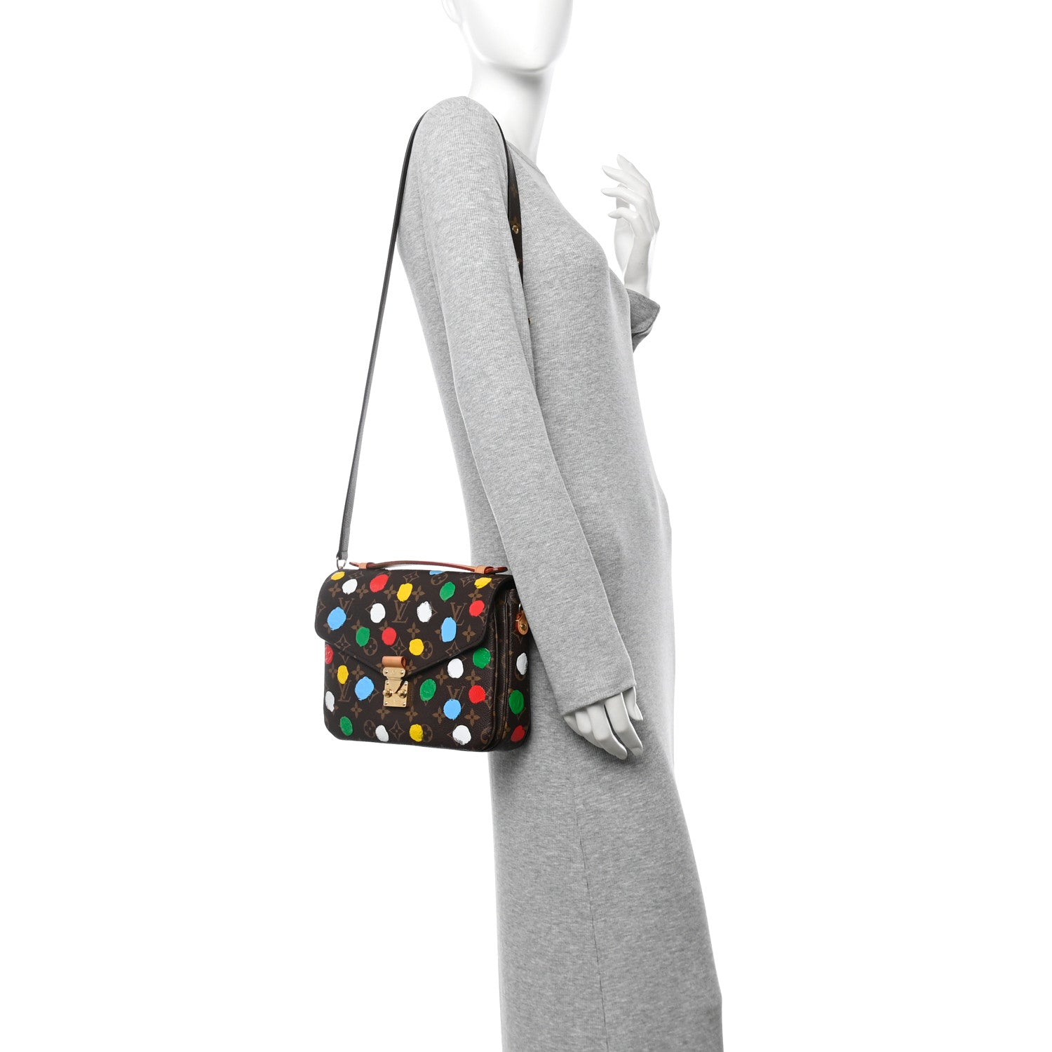 LV x YK Monogram Painted Dots Pochette Metis