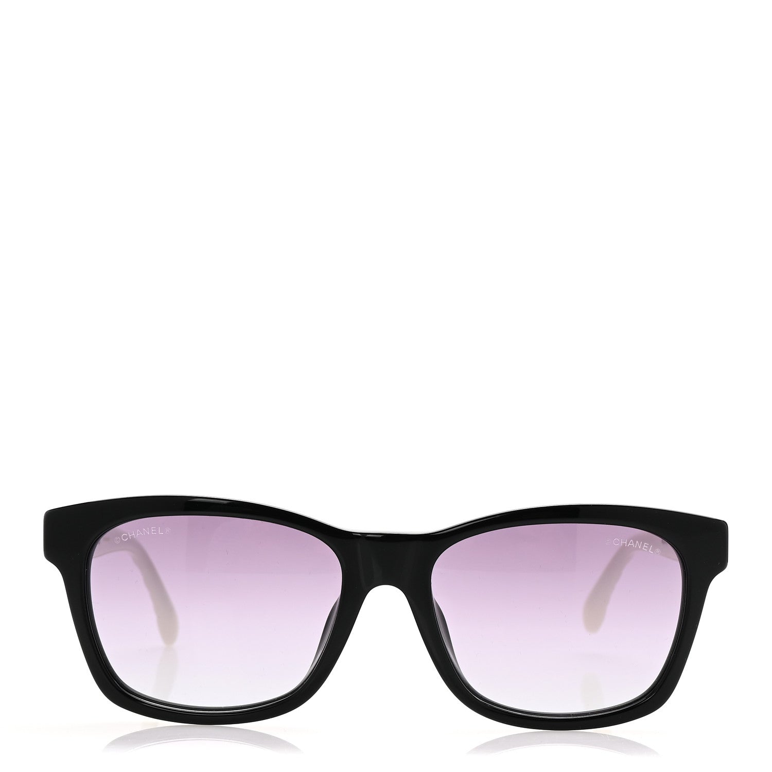 Acetate Quilted CC Square Sunglasses 5484 White Black