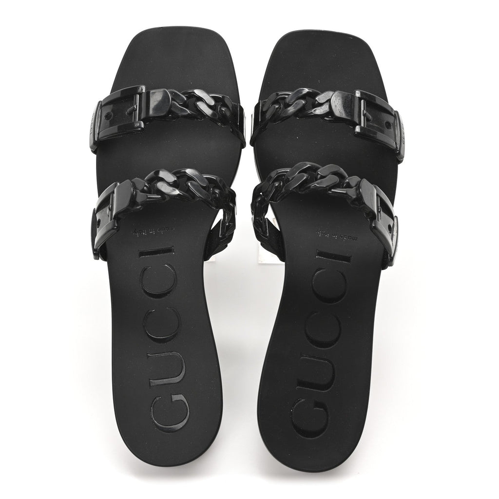 Rubber Womens Slide Sandals 40 Black