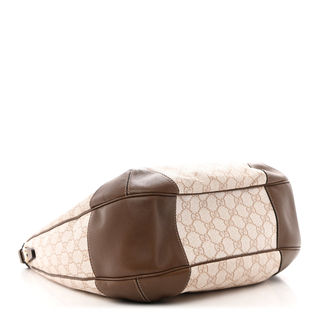 GG Supreme Monogram Margaux Calfskin Medium Nice Hobo New Mystic White Beige Brown