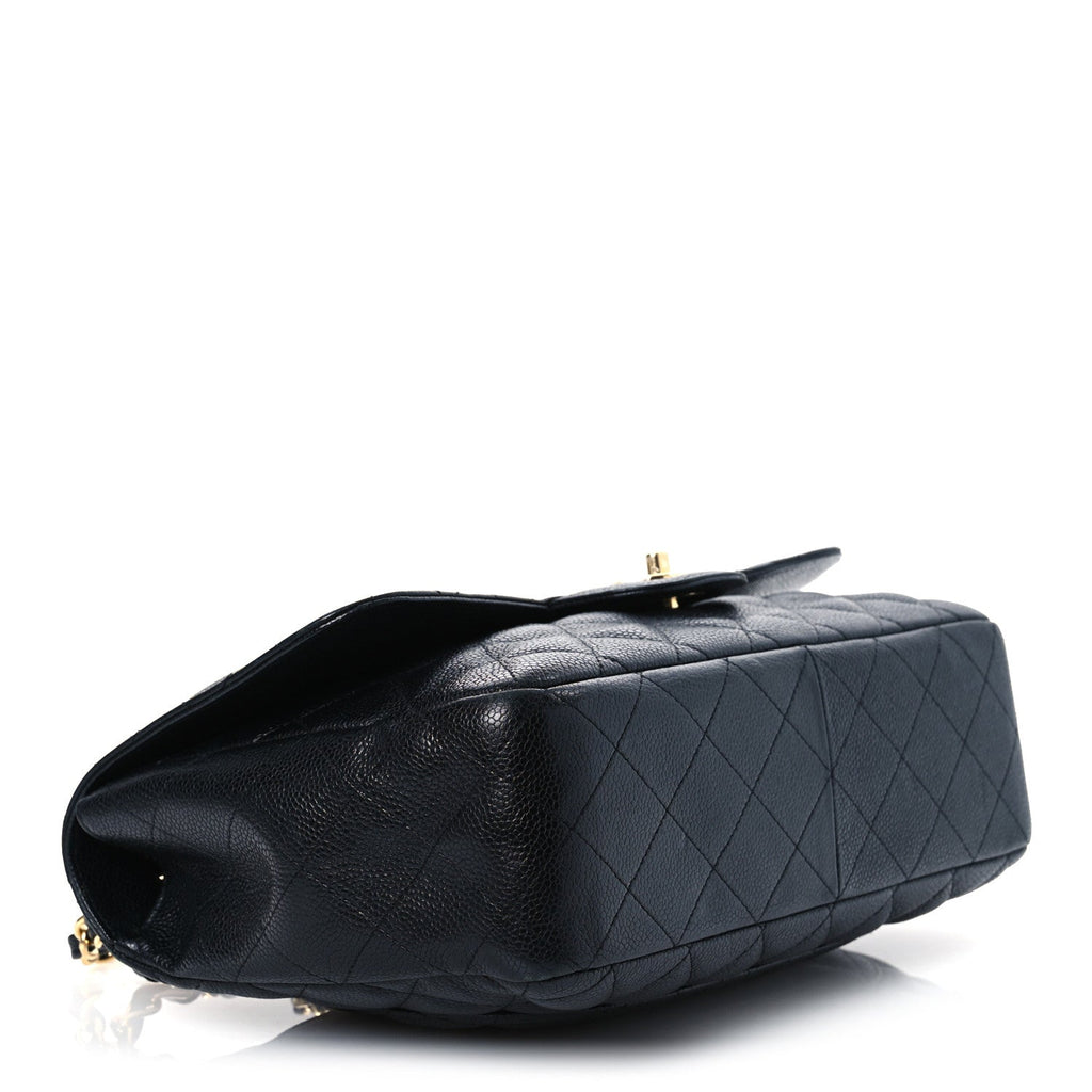 Caviar Quilted Jumbo Single Flap Black