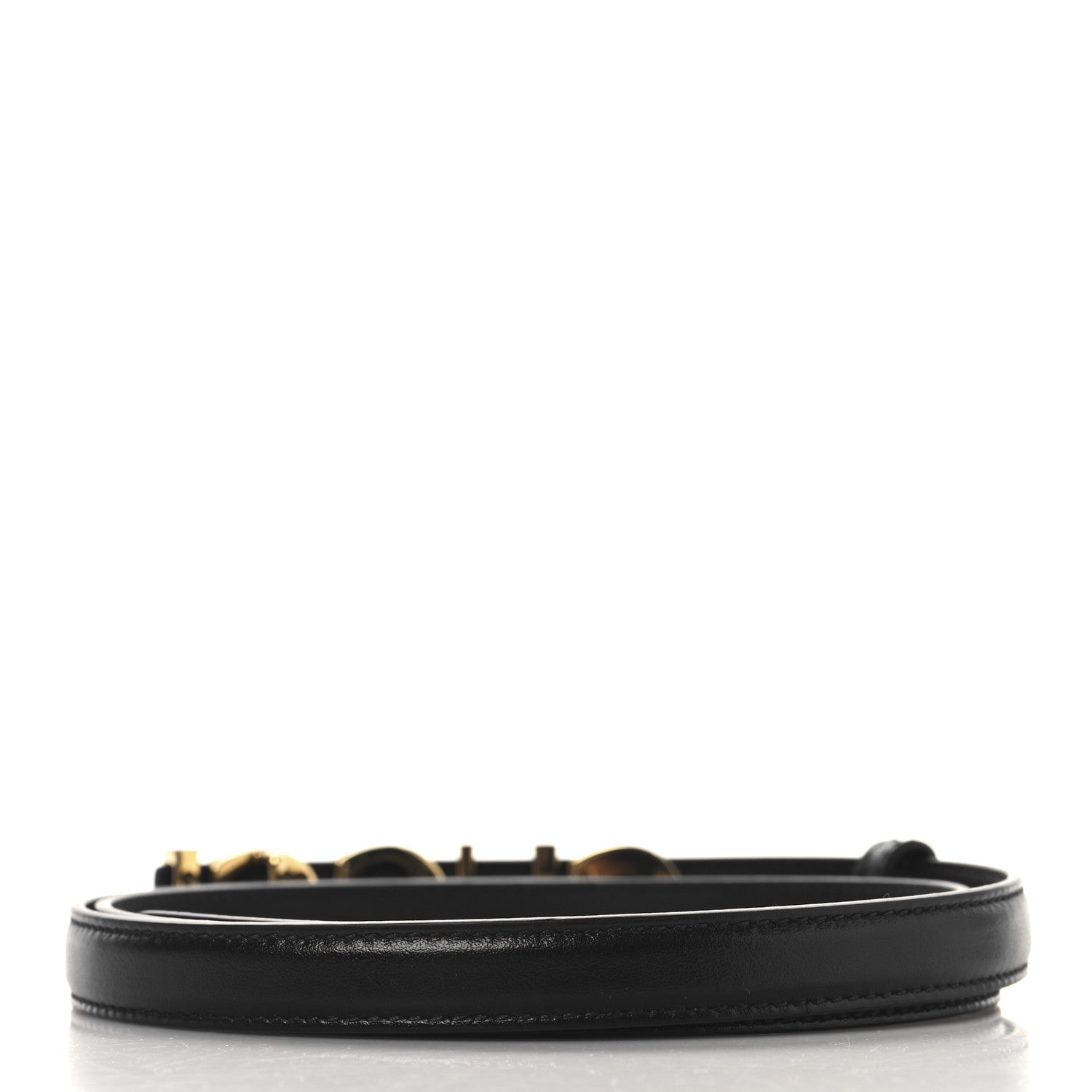 Plutone Calfskin Gucci Buckle 20mm Thin Belt 100 40 Black