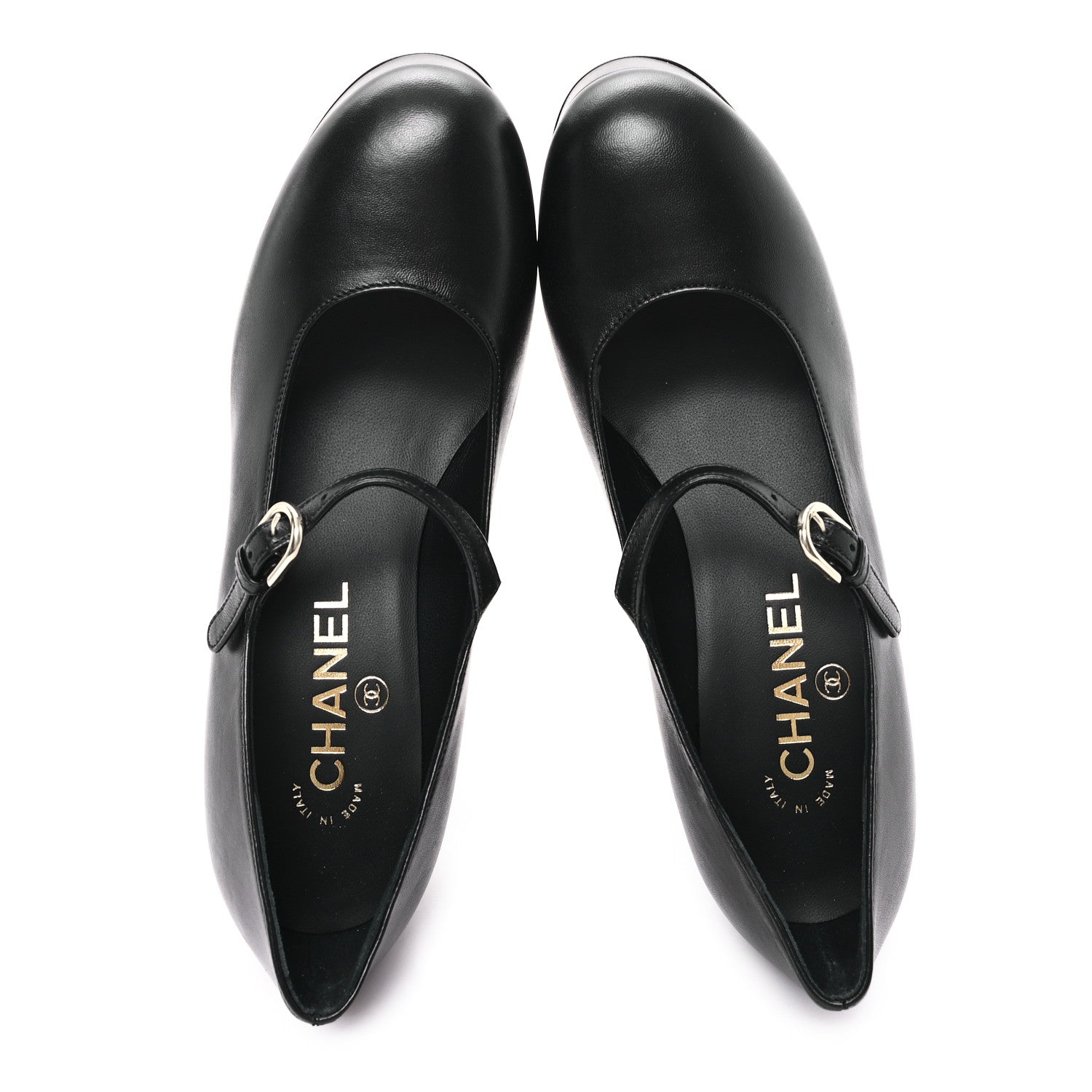 Lambskin Mary Jane Platform Pumps 36.5 Black