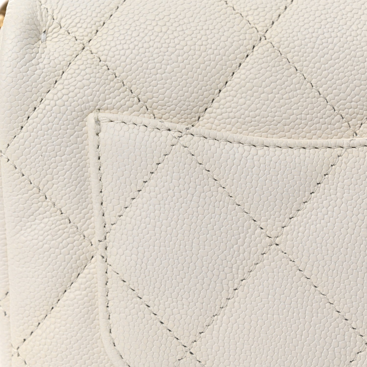 Caviar Quilted Mini Sweetheart Flap White