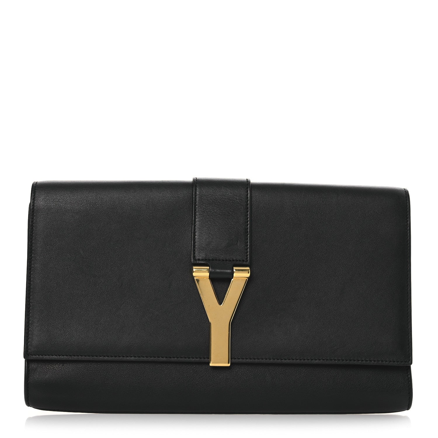 Calfskin Classic Y Ligne Clutch Black