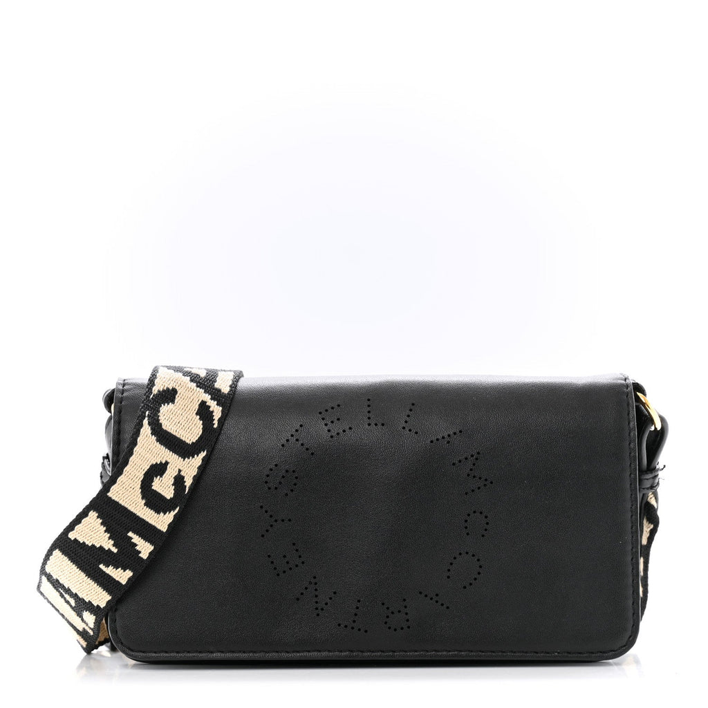 Eco Alter Nappa Perforated Logo Mini Crossbody Bag Black