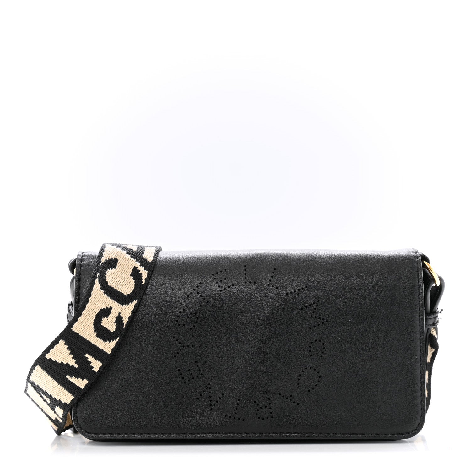 Eco Alter Nappa Perforated Logo Mini Crossbody Bag Black