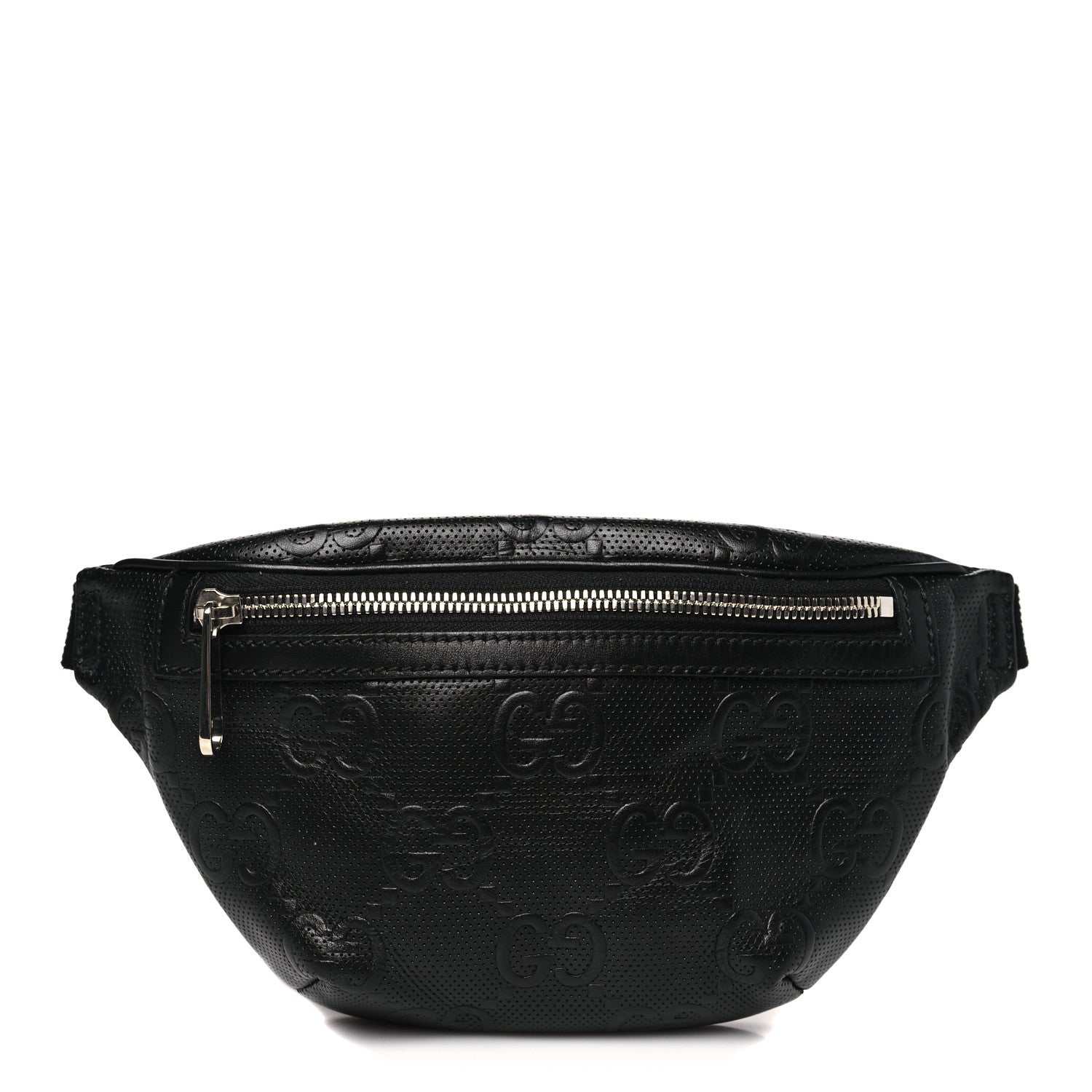 Calfskin GG Tennis Embossed Belt Bag Black