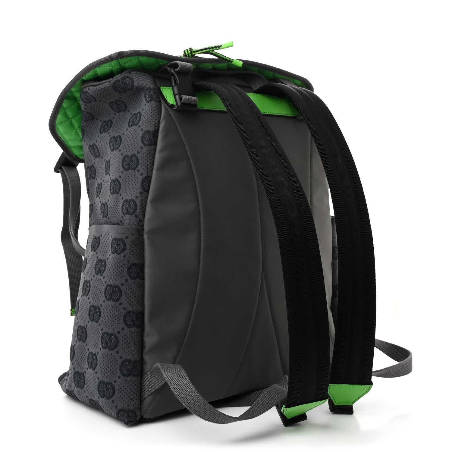 Jersey GG Monogram All Over Pan Sport Double Buckle Backpack Grey Green Multicolor