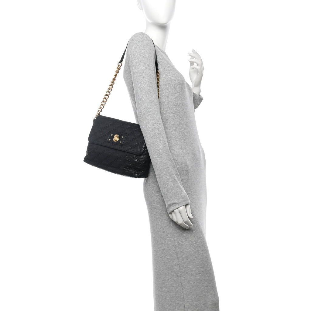 Lambskin Quilted The Large Single Flap Black