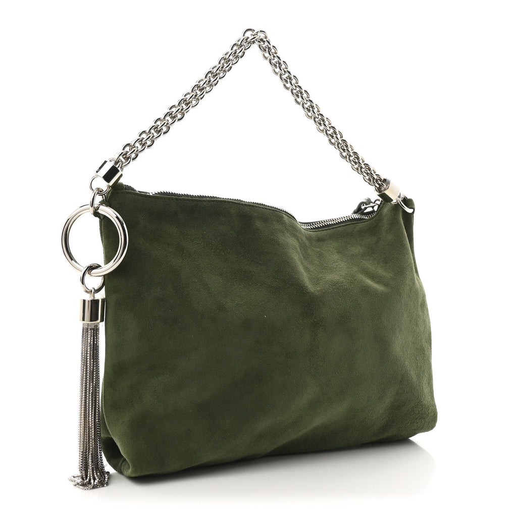 Suede Callie Shoulder Bag Green