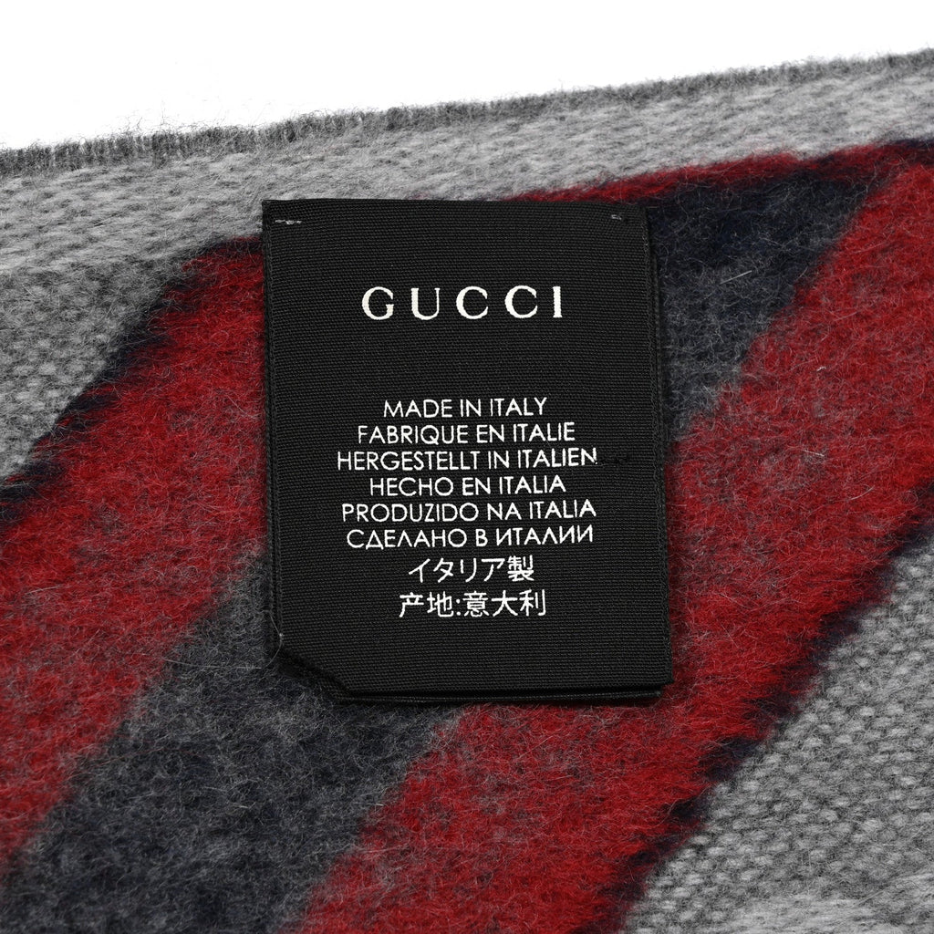 Wool Angora Monogram Web New Nikky Scarf Zinc Blue