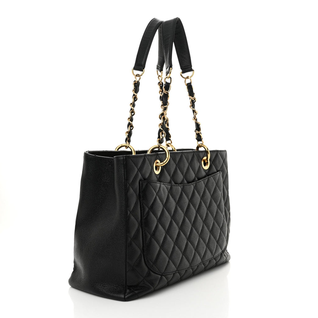 Caviar Quilted Grand Shopping Tote GST Black
