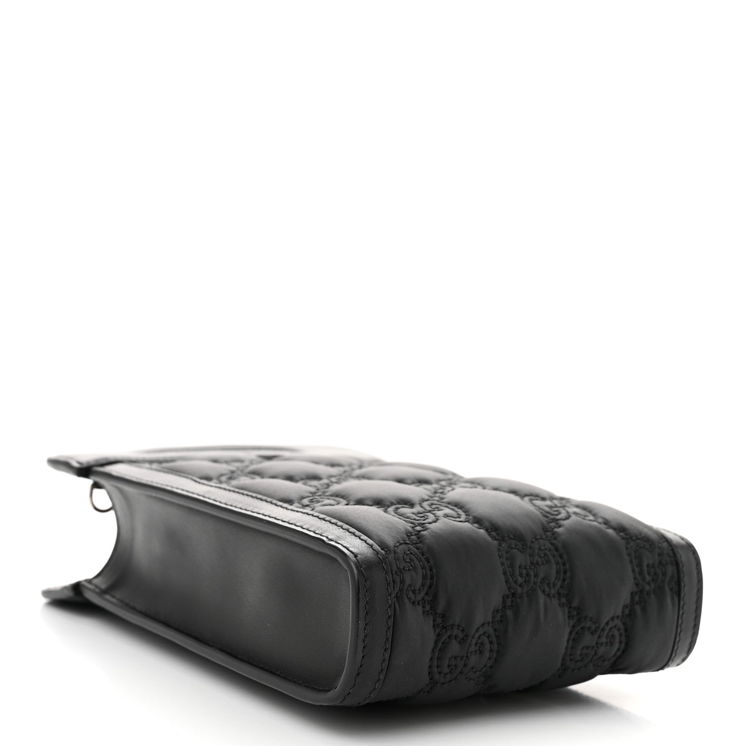 Nylon Calfskin Enamel GG Matelasse Mini Top Slip Handle Crossbody Bag Black