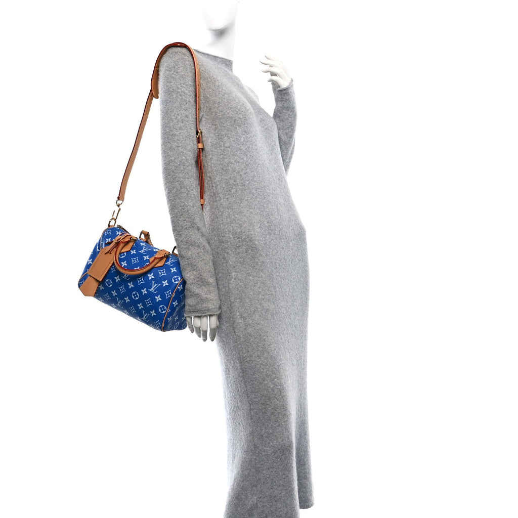 Calfskin Monogram Speedy P9 Bandouliere 25 Blue