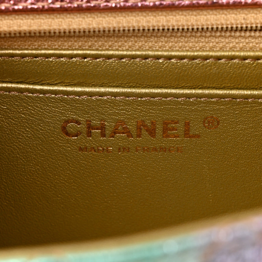Metallic Goatskin Quilted Mini 2.55 Reissue Flap Multicolor