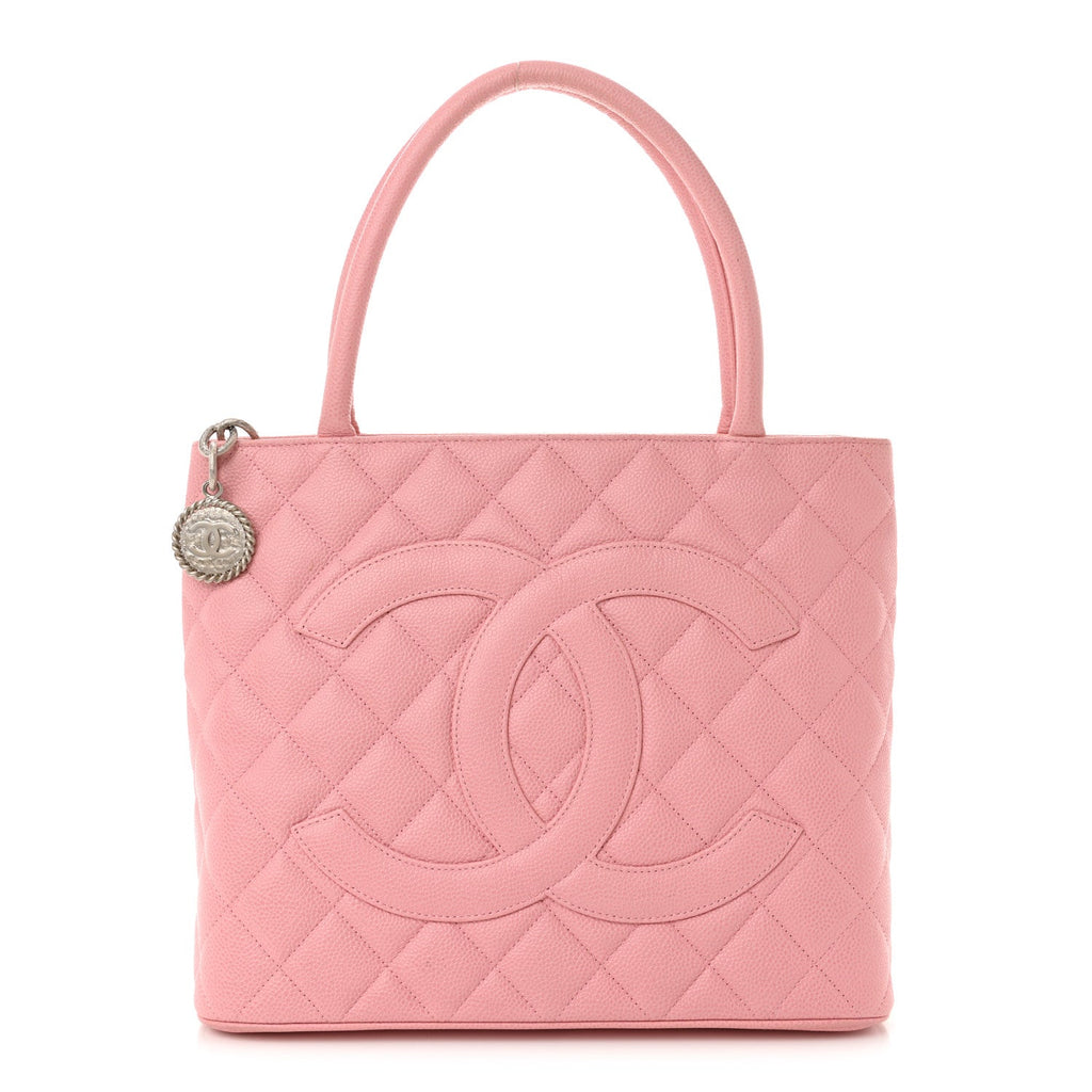 Caviar Quilted Medallion Tote Light Pink