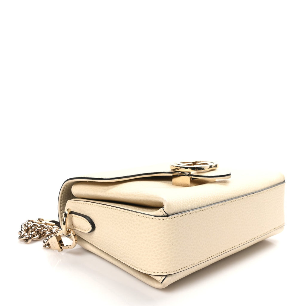 Dollar Calfskin Interlocking G Crossbody Bag Mystic White