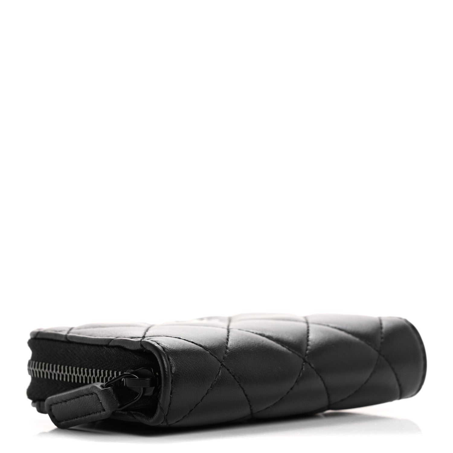 Lambskin Quilted Zip Coin Purse So Black