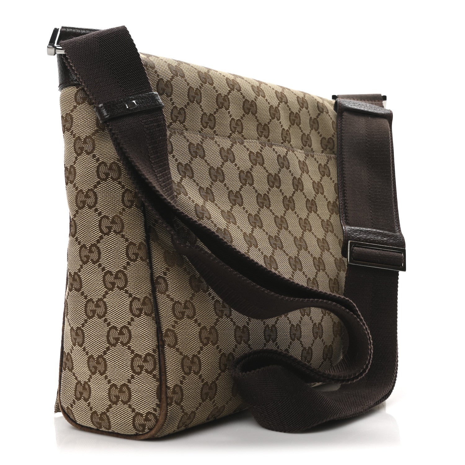 Monogram Small Flap Messenger Bag Beige Dark Brown