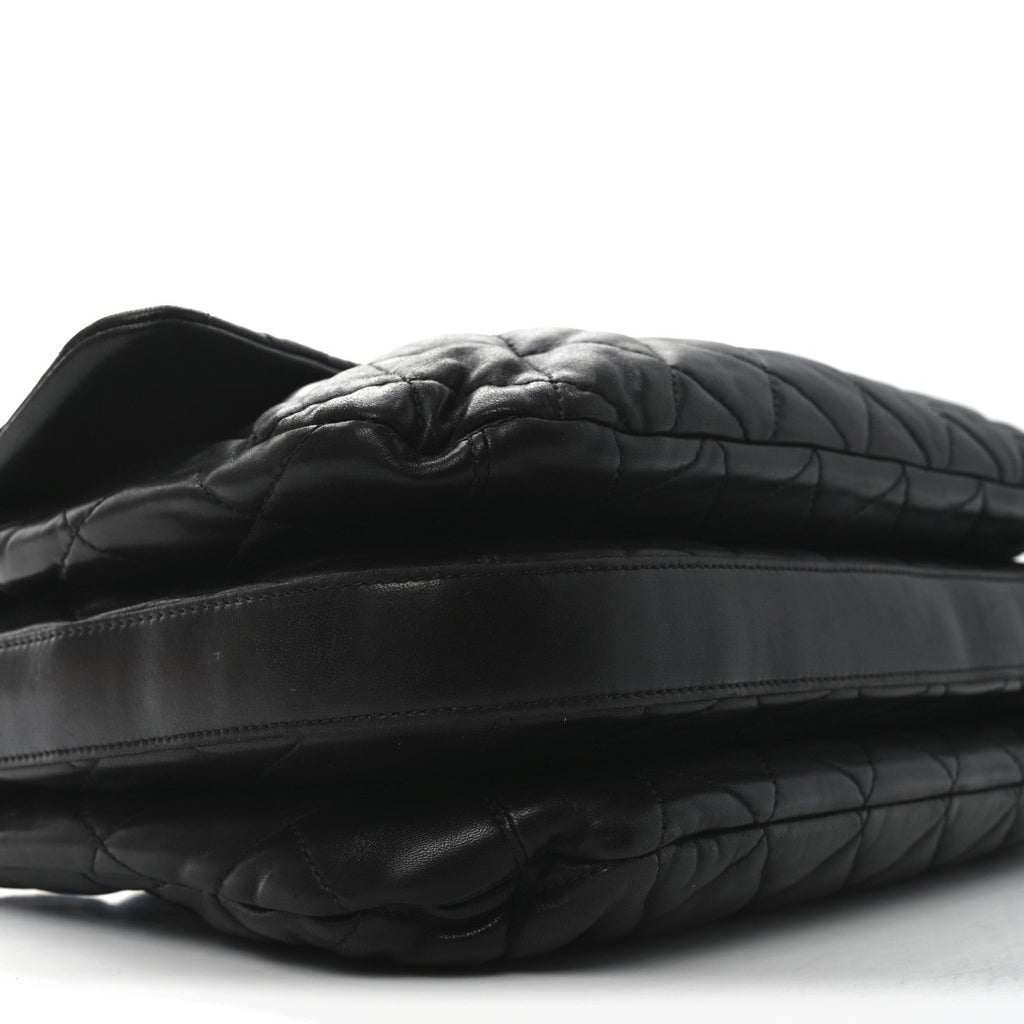 Lambskin Quilted Chanel 3 Maxi Flap Bag Black