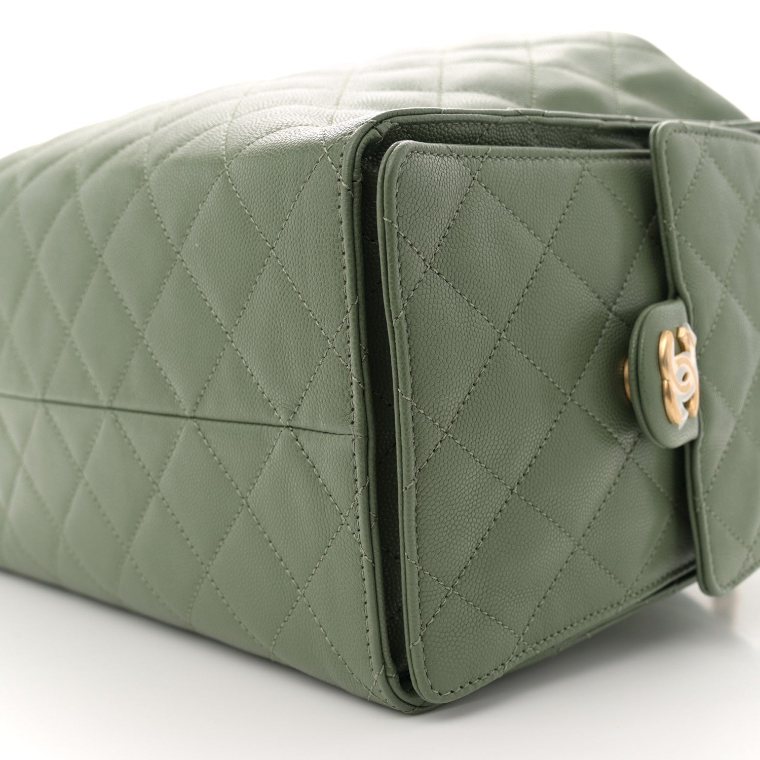 Caviar Quilted Medium Chanel 25 Handbag Khaki