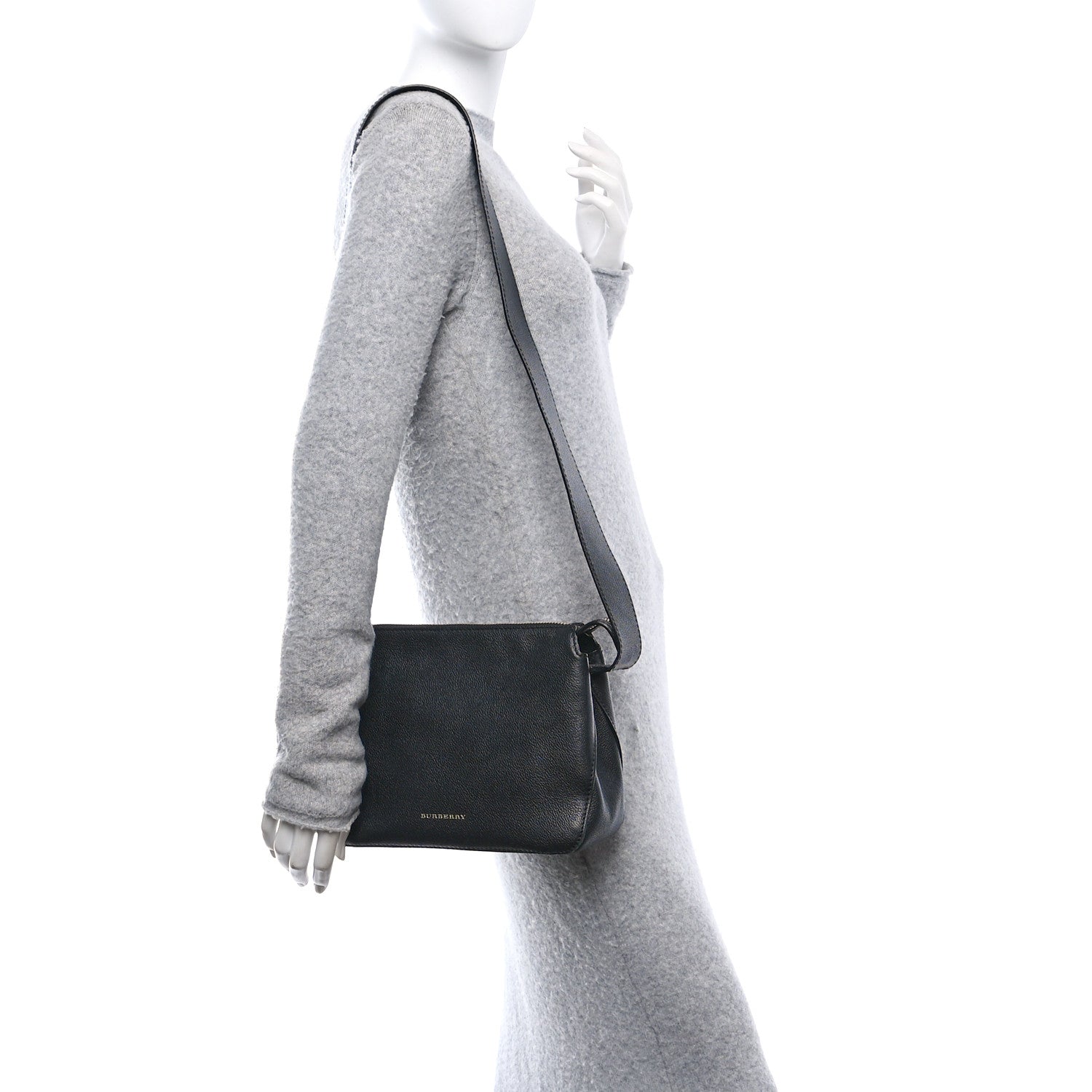 Soft Grain Calfskin House Check Small Helmsley Crossbody Black