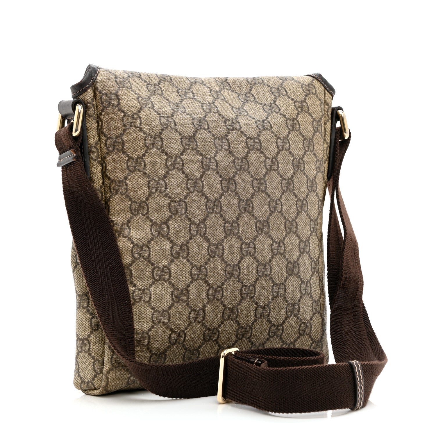 GG Plus Monogram Small Flap Messenger Bag Beige Dark Brown