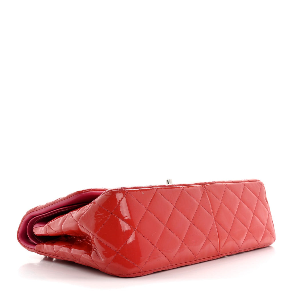 Patent Quilted Jumbo Double Flap Pink