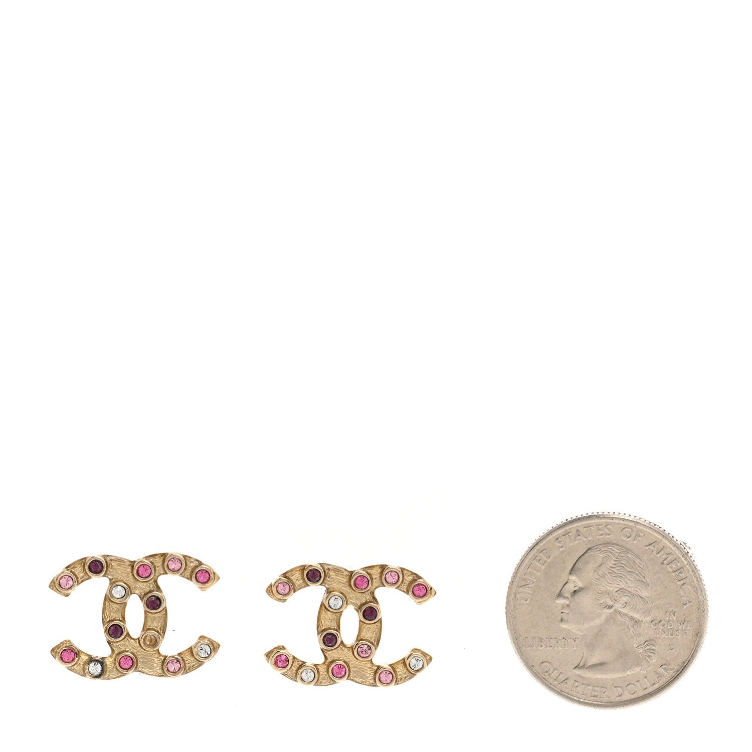Crystal CC Earrings Gold Multicolor