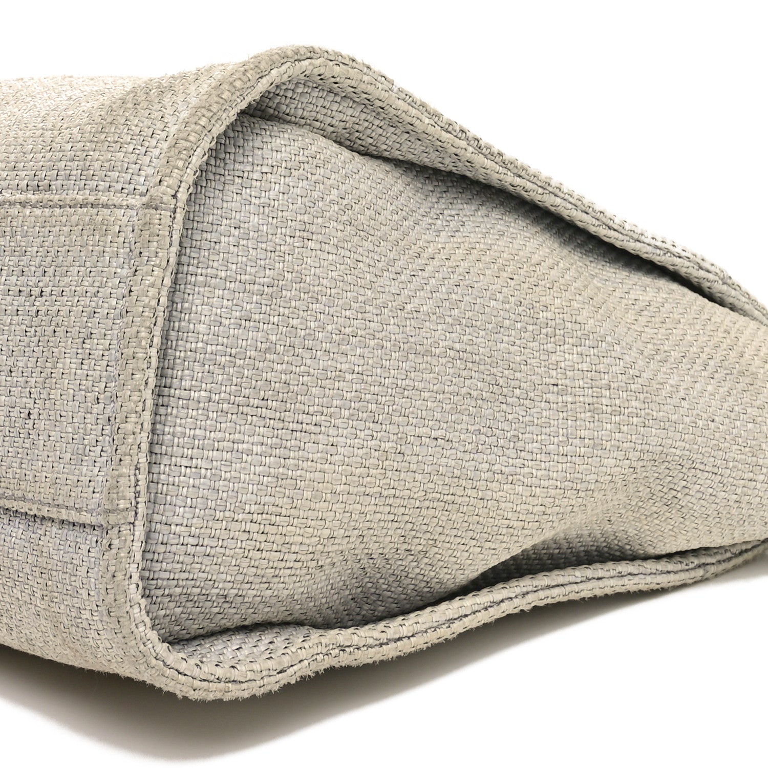 Woven Straw Raffia Small Deauville Tote Grey