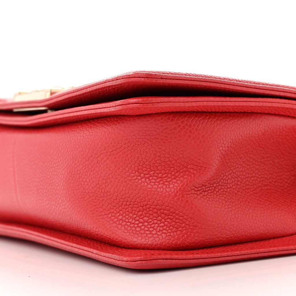 Caviar Quilted Medium Boy Flap Dark Pink