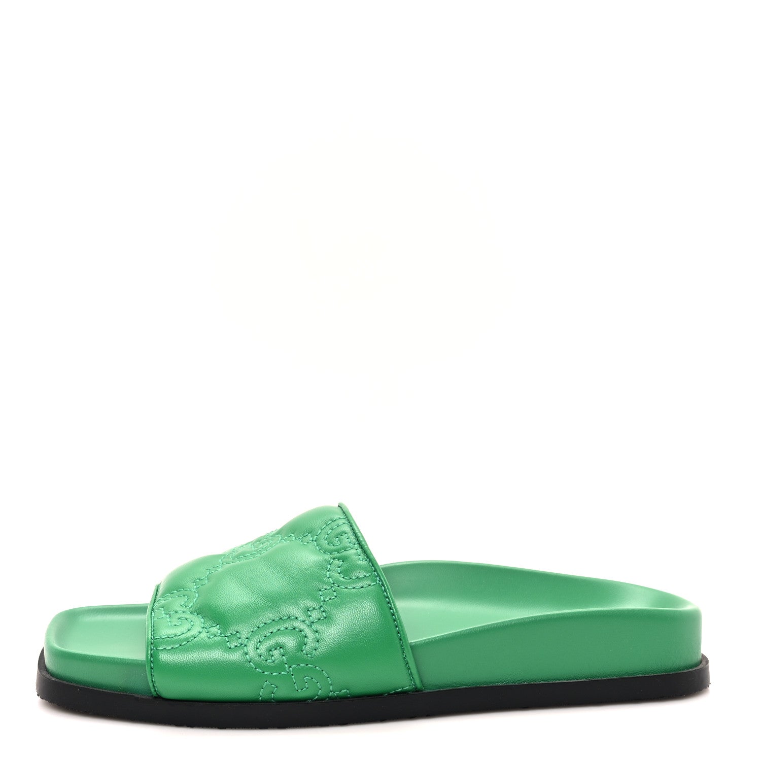 Nappa GG Matelasse Flat Slide Sandals 36 New Shamarock