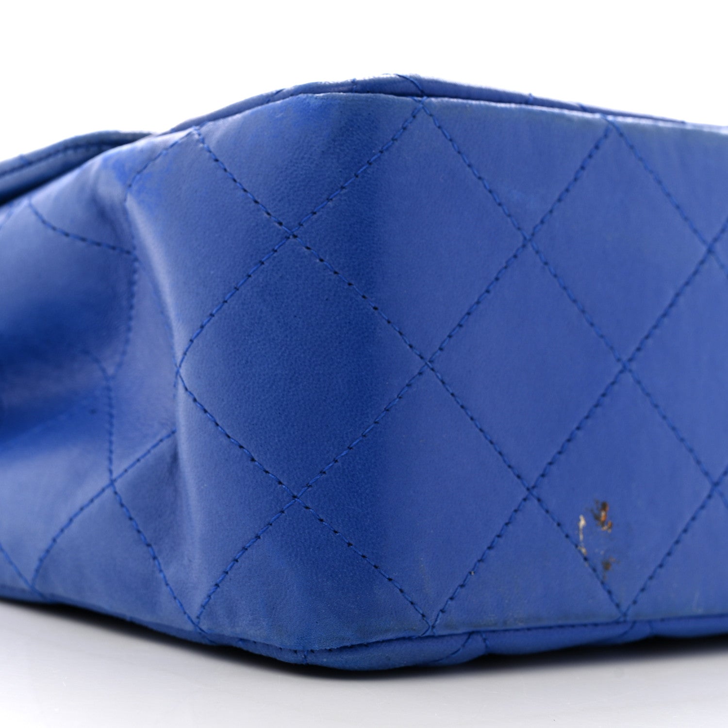 Lambskin Quilted Jumbo Single Flap Blue