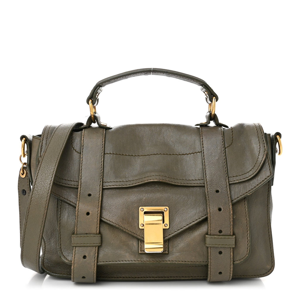 Lambskin Tiny PS1 Satchel Dark Olive