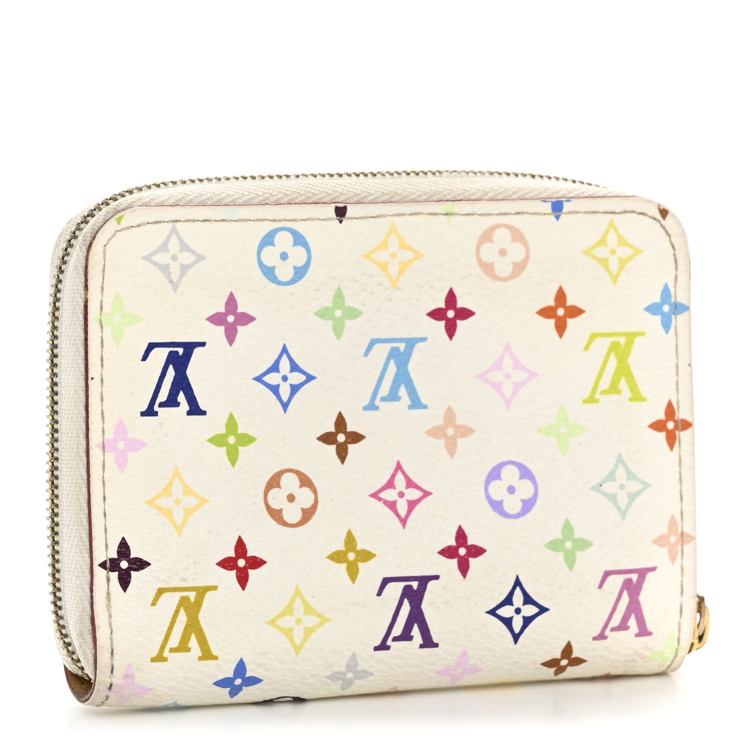 Monogram Multicolor Zippy Coin Purse Wallet White