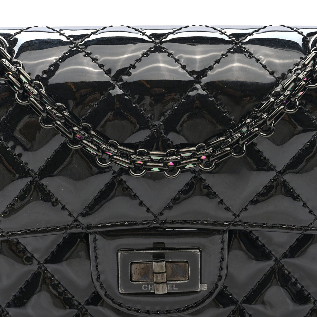 Patent Calfskin Quilted 2.55 Reissue Mini Flap So Black