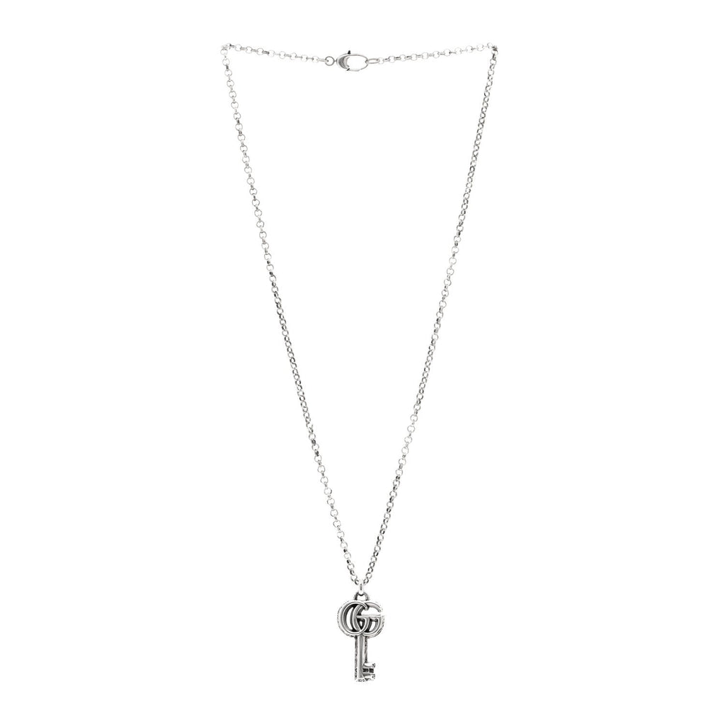 Sterling Silver Double G Key Pendant Necklace