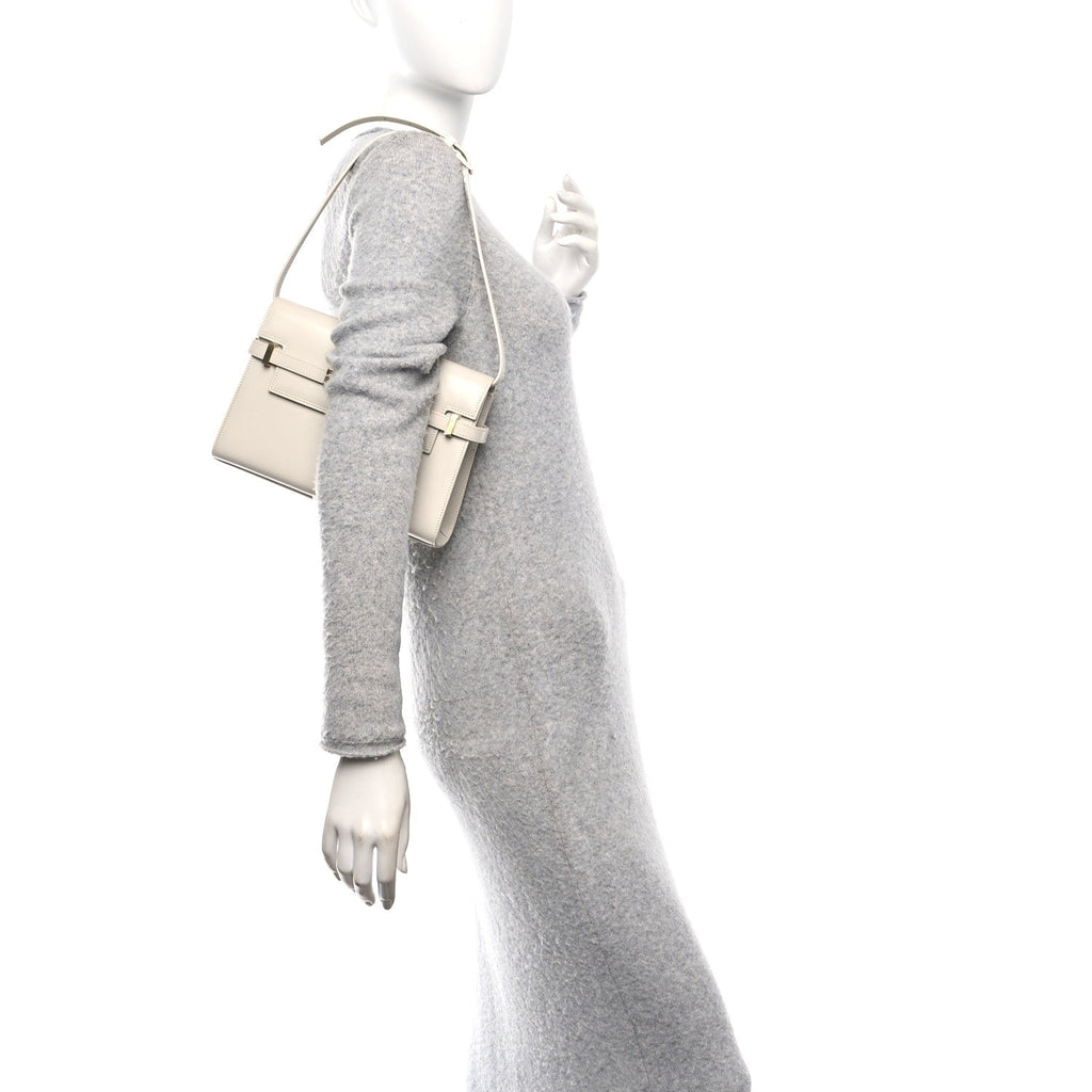 Smooth Calfskin Small Manhattan Shoulder Bag Crema Soft