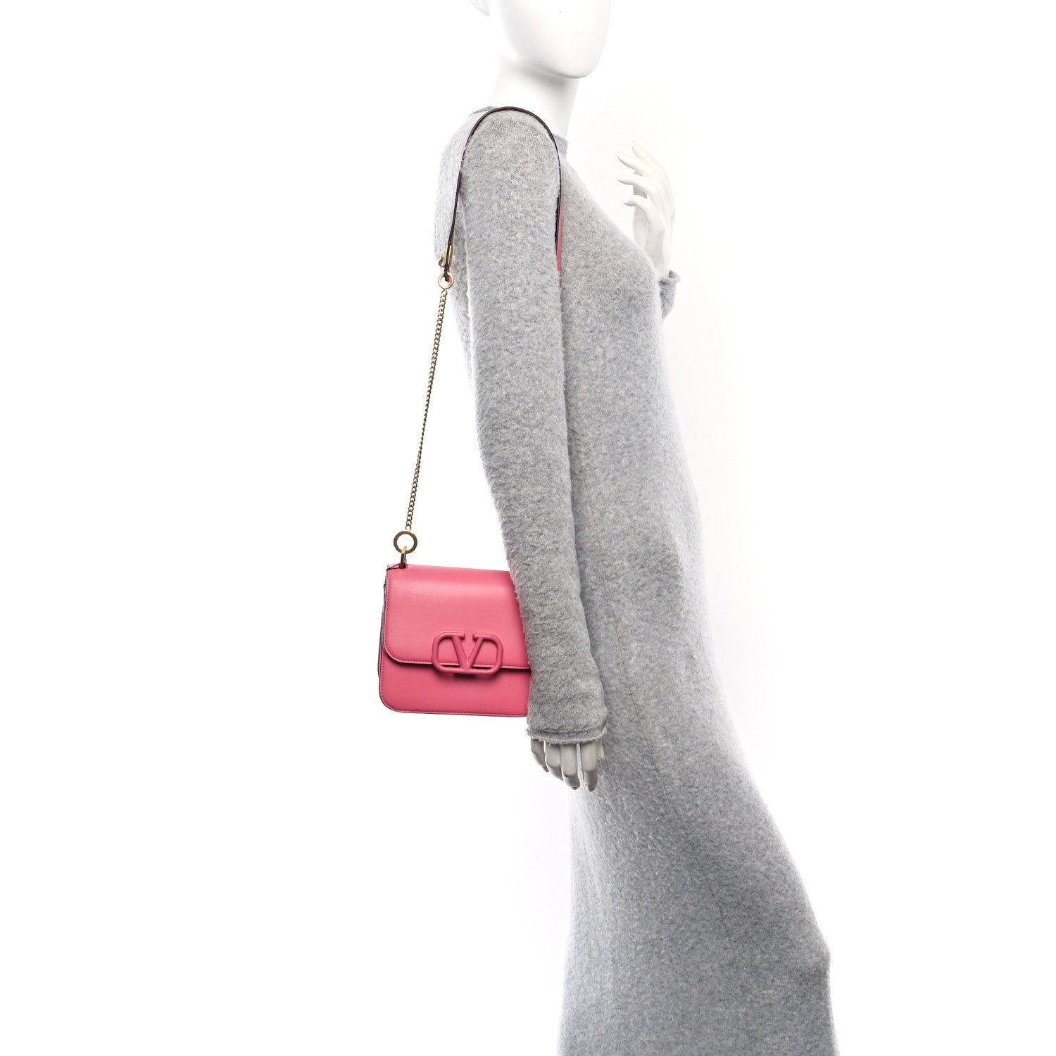 Smooth Calfskin Small VSling Shoulder Bag Pink