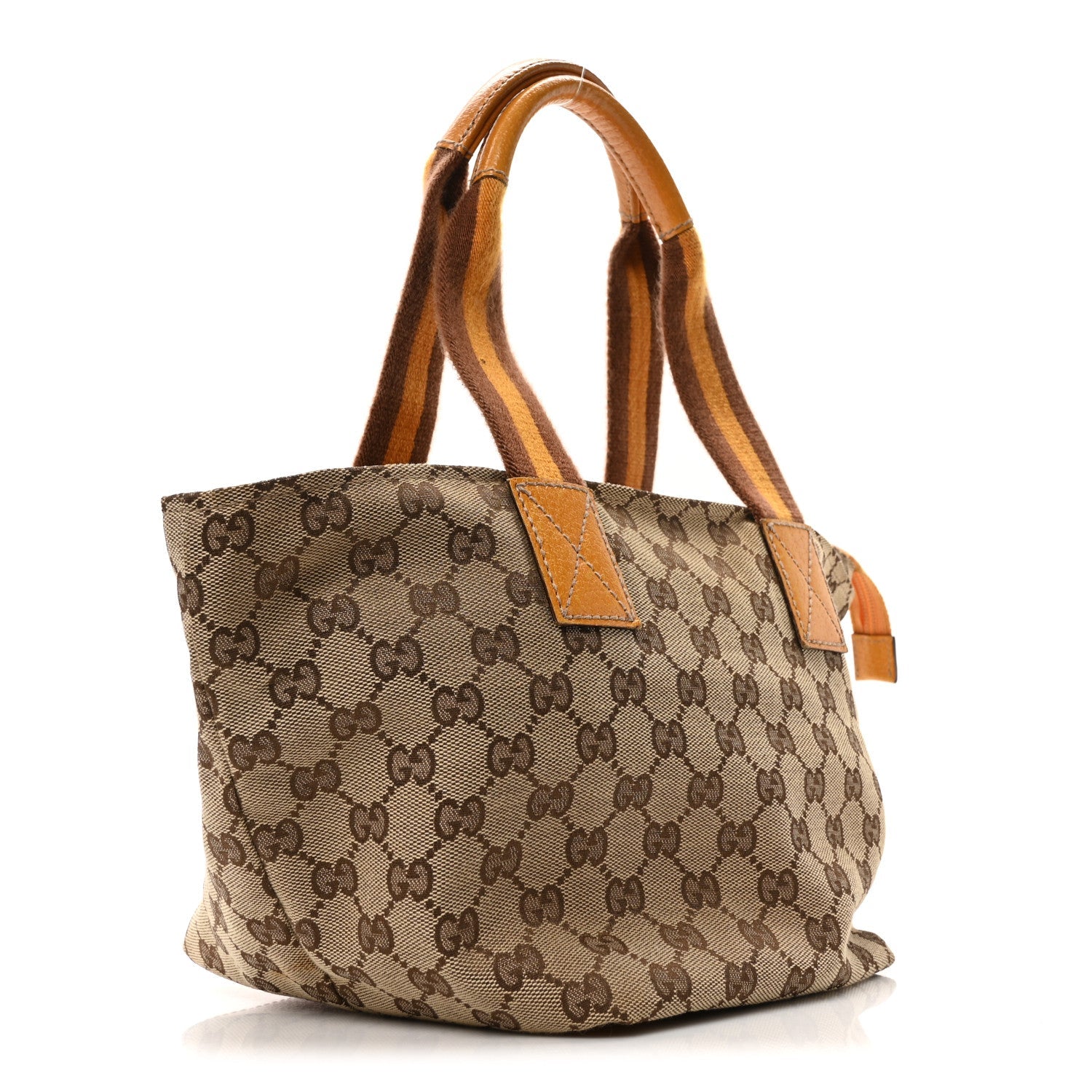 GG Monogram Small Web Handle Bucket Tote Yellow