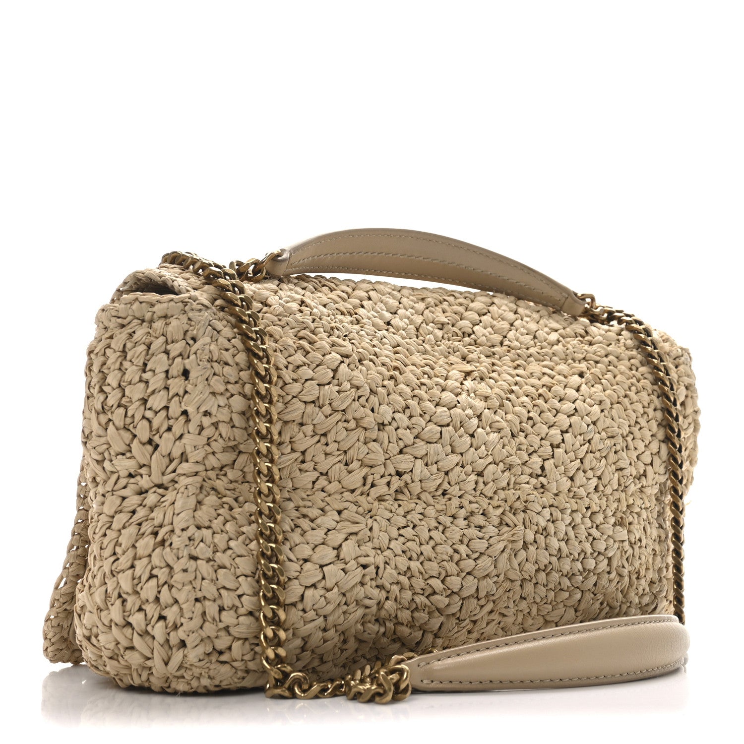 Raffia Monogram Medium Jamie Natural Avorio