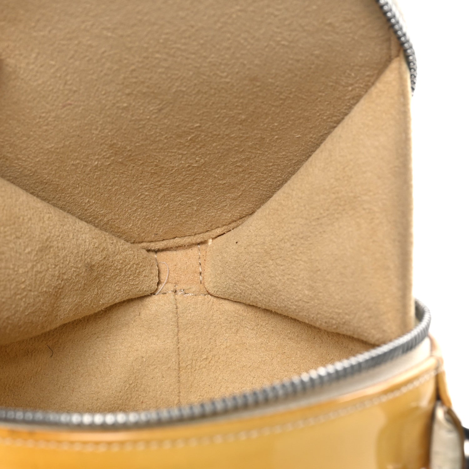 Patent Quilted CC Chocolate Bar Round Shoulder Bag Yellow