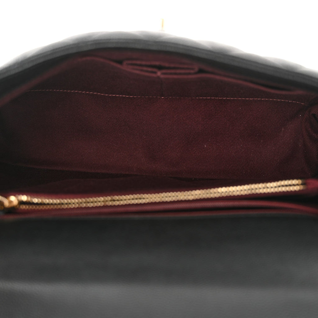 Caviar Quilted Small Coco Handle Flap Black